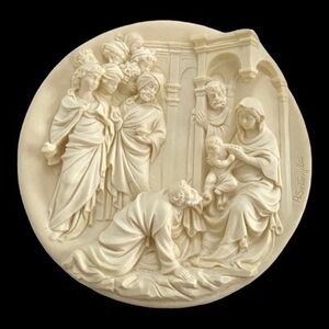 Studio Dante Di Volteradici Adoration Magi Alabaster Plate 8.5" 1st Edition NIB